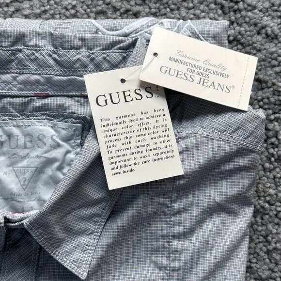 Guess Embroidered Men's Shirt - NWT - 100% Cotton - Western - Illusion Blue - Picture 6 of 13